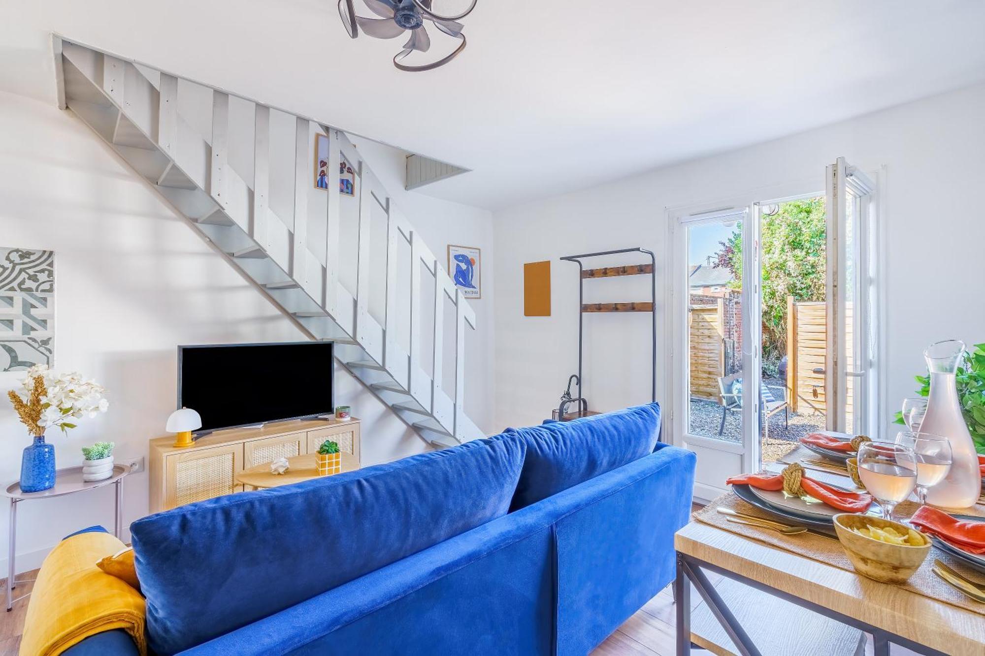 Appartement Maisonnette Bleu Horizon Avec Jardin - 2min Gare - Serenito Homes *